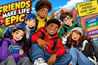 create a custom cartoon comic book or webcomic for you
