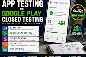provide 20 testers for google play closed testing