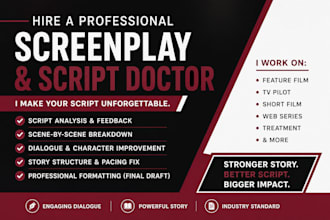 be your script doctor, edit, rewrite, and format your screenplay