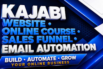 design kajabi website online course sales funnel and email automation