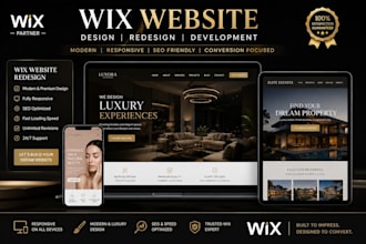 wix website redesign, create wix website, luxury wix website