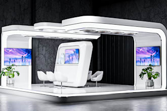 futuristic 3d trade show booth,exhibition stand,virtual expos,kiosk,stall design