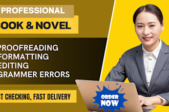 proofread and edit your book or novel for grammar, spelling and punctuation
