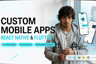 build a custom mobile app with react native or flutter