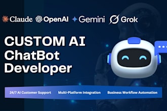develop custom ai chatbot using chatgpt claude gemini or any preferred ai model