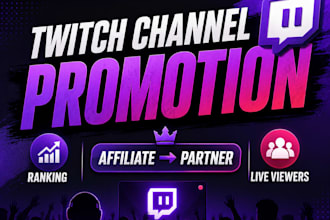 twitch channel promotion ranking, twitch affiliate for partner, live viewers