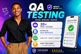 qa testing, mobile app testing, website testing, usability and software testing
