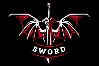 do bold and intimidating warrior sword gaming war logo