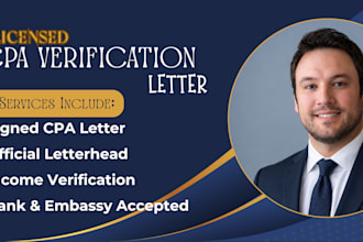 prepare a professional CPA verification letter for income or employment