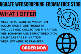 migrate webscraping ecommerce store transfer website gempages webflow ebay list