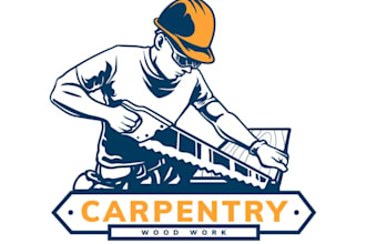 do professional carpenter, woodshop furniture logo design