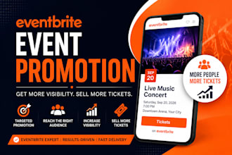 create, setup, promote and manage eventbrite event to increase ticket sales