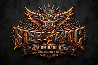 design a powerful hard rock logo for your band