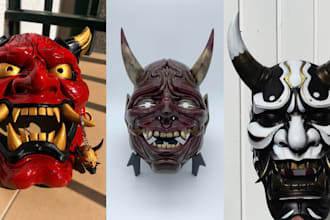 do 3d cosplay creation wearable anime armor 3d halloween mask 3d helmet design