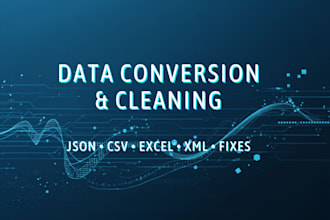 convert and clean your data into json CSV or excel fast