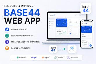 fix, build improve base44 web app migrate base44 to capacitor, base44 automation