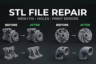 repair stl files, fix mesh errors, clean up 3d scans  and edit stl to 3mf