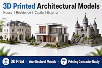 design 3d print architectural house model exterior residence painting stl file