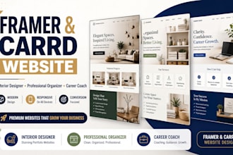 build interior designer organizer business career coach carrd framer website