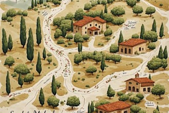 design a stunning watercolor or vector wedding map