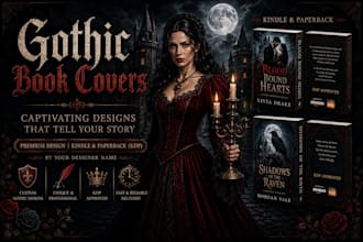 design premium dark fantasy book cover, horror, or gothic romance hardcover
