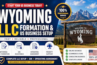 form a wyoming llc, ein, operating agreement and us business setup
