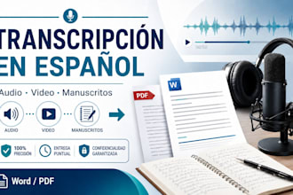 transcribe spanish audio, video or manuscripts