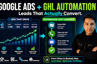 set up google ads, PPC and ghl marketing automation for your business