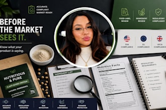 review your food label and ingredients for fda, eu and ukca compliance