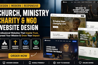 design church website, charity website, christian ministrys website, ngo website