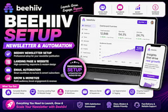 setup beehiiv newsletter beehive landing page beehiiv website email automation