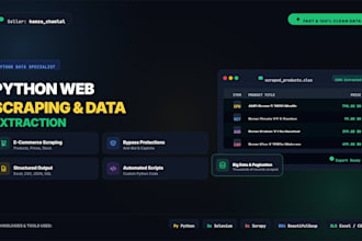 do python web scraping, data extraction, and ecommerce scraping