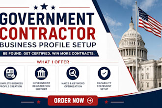 setup government contractor business profile sam registration and naics