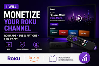 monetize your roku channel, roku ads, roku subscription, and amazon fire TV app
