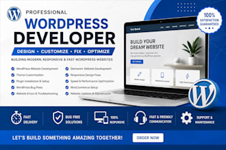 develop, customize, fix and troubleshoot your wordpress website