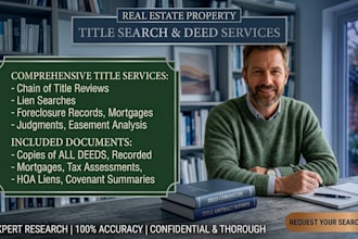 do real estate property title search with all deeds