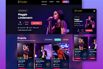 design event booking, conference or ticketing website with online registration