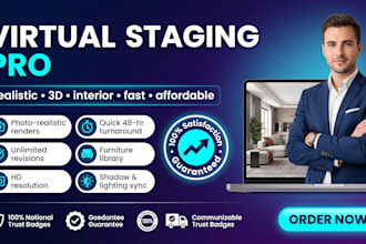 virtual staging 3d furniture for real estate photos fast