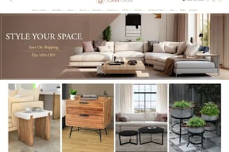 design a furniture store website for shopify and retail brands