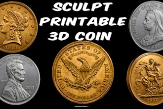 sculpt printable 3d coin model bas relief 3d printing coin design medallion cnc