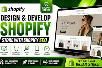 design and develop a shopify store with shopify SEO