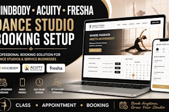 create a mindbody acuity fresha dance studio booking website