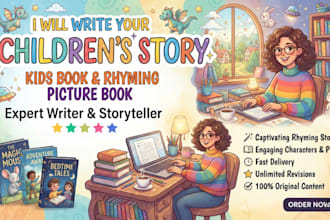 write childrens short story kids book writer and rhyming picture book text