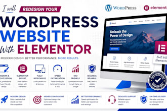 redesign wordpress bussiness website with elementor pro build woocommerce expert