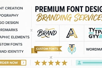 design custom font, typeface or lettermark typography for your brand