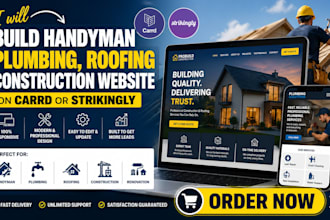 build handyman plumbing carrd strikingly website roofing construction website