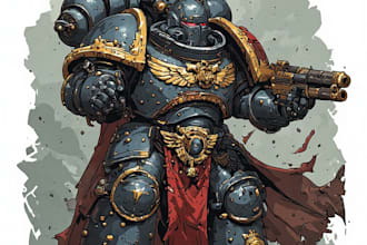 draw your warhammer 40k character in grimdark style