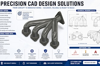 create 3d mechanical cad models and technical drawings for product design