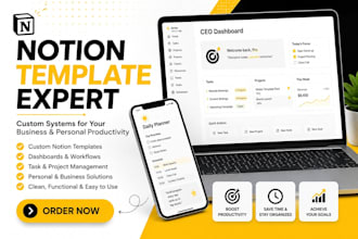 be your custom notion template expert notion website dashboard automation