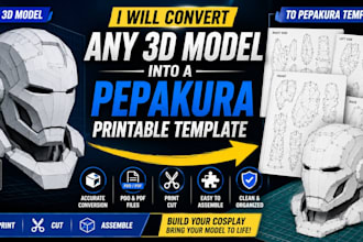 convert any 3d model into a pepakura printable template